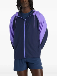 Men's Hooded Windbreaker <b>Jacket</b> Color Blocking Zipper Closure Sporty Casual Outdoor Wear Spring Polyester Material - Product Image 6