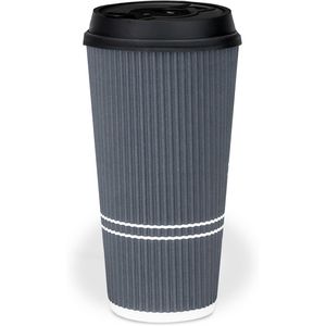 Bicchieri da caffè usa e getta isolati da 22 oz con coperchi, grandi bicchieri da viaggio in carta ondulata per bevande calde - Product Image 1