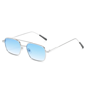 Gafas de Sol Rectangulares de Doble Puente Metálicas con Protección UV, Montura Completa, Ligeras y Duraderas, con Logotipo Personalizado, Últimas Tendencias RTS - Product Image 3