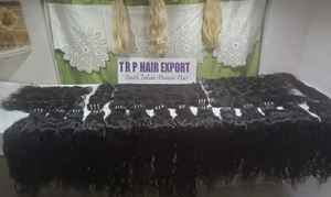 La mejor extensión de cabello Remy virgen natural sin procesar, templo indio crudo, onda profunda recta, cabello trenzado de un solo donante - Product Image 2