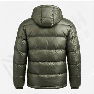 Doudoune d'hiver personnalisée pour hommes avec capuche détachable en nylon épais et chaud Veste d'extérieur style rue populaire avec logo personnalisé en duvet de canard - Product Image 3