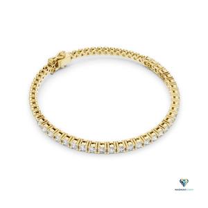 1.95 CT Yellow <b>Gold</b> Round Lab Grown Diamond Tennis Bracelet in 18K <b>Solid</b> <b>Gold</b>, 6.5 Inch Classic Round Diamond Bracelet for Women - Product Image 3