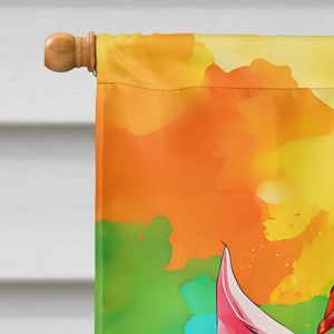 Hippie Animal Cerdo Bandera grande para porche Patio Banner Obra DE ARTE Colgante de pared Multicolor Poliéster Tamaño DE LA CASA Poste decorativo Manga - Product Image 3