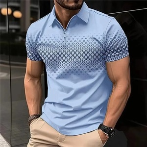 เสื้อเชิ้ตผู้ชายสีดำล้วน ผ้าเจอร์ซีย์โพลีเอสเตอร์ 100% ป้องกันรอยยับ แขนสั้น ติดกระดุมด้านหน้า สไตล์ลำลอง - Product Image 5