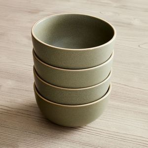 Ensemble de bols en céramique vert mat empilables pour servir, avec motif floral, verres à thé et sucrier écologiques - Product Image 1