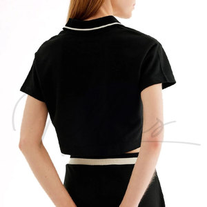 Camiseta Polo Corta para Mujer, Cuello en V, Manga Corta, Estilo Casual, Personalizable con Logotipo, Nueva y Elegante - Product Image 3