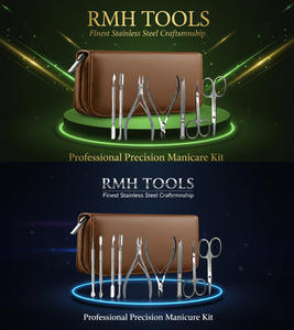 Kit de manucure 7 en 1 en acier inoxydable, coupe-ongles, pince à cuticules, ciseaux, limes à ongles, repousse-cuticules, scalaires - Product Image 2