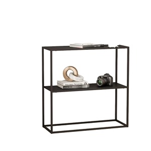 Étagère de rangement minimaliste en métal à double niveau pour salon, type sur pied durable - Product Image 2