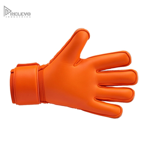 Custom All Orange Goalkeeper <b>Gloves</b> Professional Roll Finger Latex Palm Embossed Backhand Punch Zone Logo Free Goalie <b>Gloves</b> Man - Product Image 2