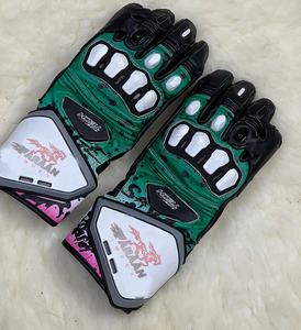 Gants de moto en cuir pour la protection des poignets avec armure rigide pour les jointures, design haute adhérence, gants de moto à prix de gros - Product Image 2