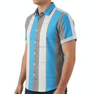 Chemise à col cubain pour homme, manches courtes, motif graphique, sur mesure, OEM, vente en gros - Product Image 3