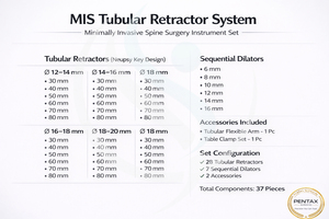 ชุดเครื่องมือผ่าตัดกระดูกสันหลังแบบท่อ Tegra Surgical Spine Retractor System  แบบใช้มือ  ชุดอุปกรณ์ผ่าตัดกระดูกสันหลังแบบ Laminectomy  นำกลับมาใช้ใหม่ได้  แบบกำหนดเอง  ผลิตในเยอรมนี - Product Image 5