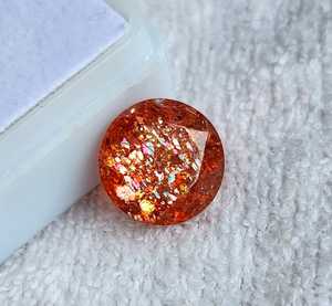 Pierres précieuses Aligemstones de haute qualité certifiées IGI, SUNSTONE naturel, multi-cristaux, couleurs rouge orangé, lustrées, pierres brutes pour la fabrication de bijoux - Product Image 5