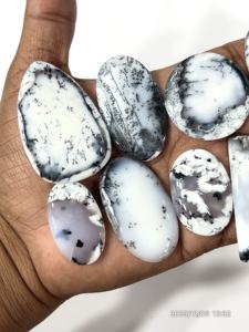 Opale dendritique naturelle, pierre précieuse en vrac, cabochon, formes et tailles variées, environ 20 à 30 mm - Product Image 6