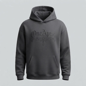 Sudadera con Capucha Oversize para Hombre, Color Carbón, con Gráfico Bordado, Estilo Urbano, Sudadera de Felpa Personalizada, Ropa OEM - Product Image 3