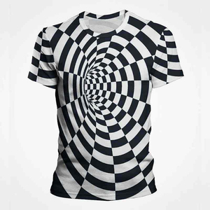 เสื้อยืดผู้ชายลำลอง ผ้าฝ้าย 100% พิมพ์ลายแบบซับลิเมชั่น ทรงหลวม ดีไซน์โดดเด่น สีดำและสีขาว - Product Image 4