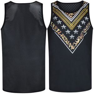 Camiseta sin mangas personalizada para hombre, ajustada, de secado rápido, transpirable, chaleco deportivo de punto - Product Image 3