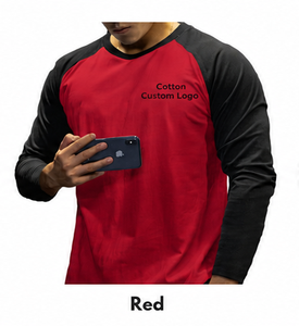 T-shirt homme vert forêt à manches raglan 100 % coton col rond coupe décontractée ample avec logo personnalisé sérigraphié 200g tricoté - Product Image 3