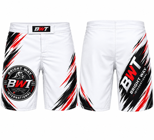 Shorts de Baño Blancos de Secado Rápido para Hombre BWT, Estampado por Sublimación, Cintura Elástica, con Logotipo Frontal y Bolsillos - Product Image 1