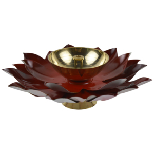 Diya en laiton plaqué or coloré 2025 pour la décoration festive de la maison, design rond, multicolore, Diwali - Product Image 2