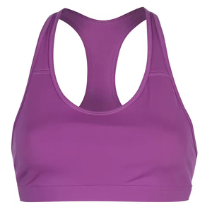 Classic Magenta Purple Racerback Sports Bra with Mesh <b>Back</b> Trending Breathable Running Top - Product Image 3