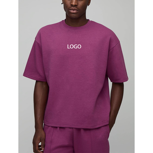 T-shirt Homme Streetwear Coupe Boxy Col Rond Manches Courtes en Coton Jersey Lourd avec Logo Brodé et Imprimé - Product Image 4