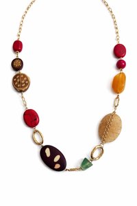 Women's Bohemian Statement Charm Necklace Black White Zinc Alloy Tassel Beads Gold Plated Fashion Party Jewelry - Product Image 5