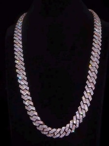 Luxury <b>Mens</b> <b>925</b> <b>Sterling</b> <b>Silver</b> Moissanite Cuban Link <b>Chain</b> Hip Hop Iced Out Necklace Premium Fashion Jewelry - Product Image 5