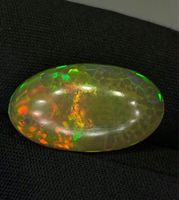 Opale d'Éthiopie naturelle, cabochon, motif nid d'abeille.