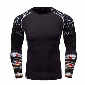 Camiseta Deportiva Transpirable de Manga Larga para Hombre, Ropa Deportiva con Estampado Personalizado por Transferencia de Calor, 100% Poliéster, 180g - Product Image 1