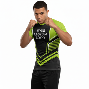 Wholesale High Quality Silk Screen Printed Fully Customized Men Rashguard <b>Compression</b> <b>Shirt</b> Quick Dry Breathable - Product Image 4