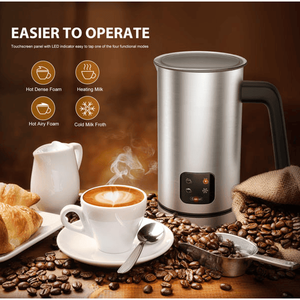 Montalatte Elettrico Automatico 500W in Acciaio Inox SUS304 Senza BPA, Base Girevole a 360 Gradi, 300ml, Schiuma Calda/Fredda, Temperatura Regolabile, 4 in 1 - Product Image 2