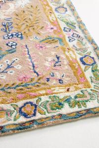 Tapis tufté à la main abstrait en mélange de laine et d'acrylique, style bohème, à poils moyens, rectangulaire, pour chambre/salle à manger, lavable et résistant aux taches - Product Image 2