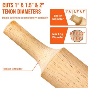 Kit per la casa Master Premium in alluminio e acciaio Log Cutter taglio a tenone 1/25.4mm 2/50.8mm a doppia curvatura viti a bottone - Product Image 4