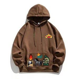 Hot Selling Wholesale 100% Cotton Pullover Hoodies Men Graphic Printed Pocket OEM Service Embroidered Vintage Style Solid Autumn - Product Image 2
