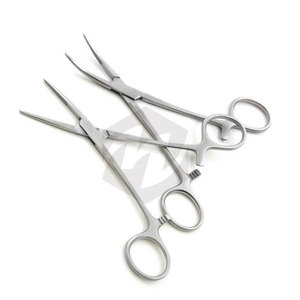 Pinces Halstead courbées en acier inoxydable de qualité supérieure, instrument chirurgical médical pour la fixation et l'hémostase en procédures vétérinaires - Product Image 5