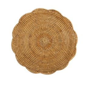 Farmhouse Style Rattan <b>Placemat</b> Natural Woven Table Mat for Shabby Chic Dining Room Decoration Artisan Crafted - Product Image 1