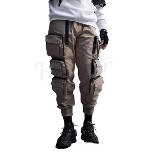 กางเกงคาร์โก้ผ้าวูลเนื้อปานกลาง ทรงลำลอง เอวกลาง แบบสั่งตัด ผลิตจากวัสดุรักษ์โลก ระบายอากาศได้ดี มีกระเป๋าหลายช่อง พร้อมเชือกผูก - Product Image 2