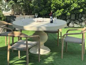 Mesa de Centro Moderna para Exteriores de Hormigón GFRC, Ligera, de Fibrocemento, Impermeable, para Comedor, Patio, Jardín, Hotel, Resort - Product Image 4