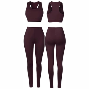 Women's Yoga <b>Set</b>, Custom Logo Clothing Designer Women's Two-Piece Casual Pants Summer Short-Sleeve Sportswear - Product Image 3