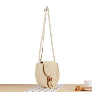 Natural Handmade Round Jute Tote <b>Bag</b> Eco Friendly Women Fashion - Product Image 5