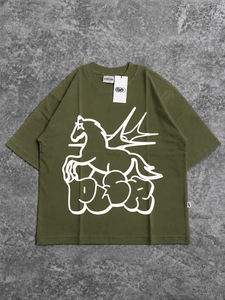 T-shirt graphique en coton surdimensionné personnalisé pour homme, style streetwear vintage, coupe ample, imprimé, lourd, tendance, OEM ODM - Product Image 4