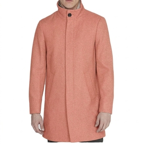 Veste longue d'hiver pour homme, col montant, style minimaliste, décontractée, manches longues, fermeture boutonnée, poches latérales - Product Image 1