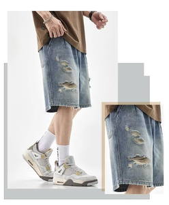 Shorts en jean pour hommes 2025 – Qualité supérieure, coupe droite en coton, prix bas, stock usine, décontracté - Product Image 6