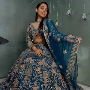 طقم ليهينغا تشولي نسائي مطرز بكثافة، تصميم فاخر للزفاف والحفلات، زي تقليدي صيفي وشتوي بطول كامل - Product Image 1