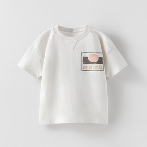 Camiseta de Algodón OEM para Adolescentes, Manga Corta, para Bebés/Niños, Precio al por Mayor, Tejido Suave, Transpirable, Cuello Redondo, Modelo 2026 - Product Image 1