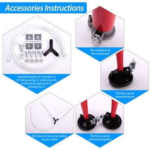 Kit de Bocina de Aire de Doble Trompeta de 12V y 115dB, Sonido Fuerte de 115 Decibeles para Barco, Motocicleta y Camión, para Vehículos y Seguridad - Product Image 4