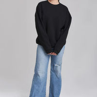 Sudadera de Mujer 100% Algodón, Color Sólido, Ecológica, Transpirable, Corte Ajustado, para Invierno
