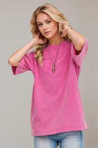 Camiseta Holgada de Mujer de Alta Calidad, Estilo Vintage Lavado, Manga Corta, Estampado de Números, Informal, de Algodón, Moda Urbana - Product Image 3