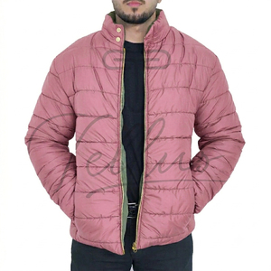 Veste matelassée à capuche pour homme, couleur olive, coupe ajustée, fermeture éclair sur le devant, imperméable, décontractée, hiver, couleur unie, polyester/nylon - Product Image 5